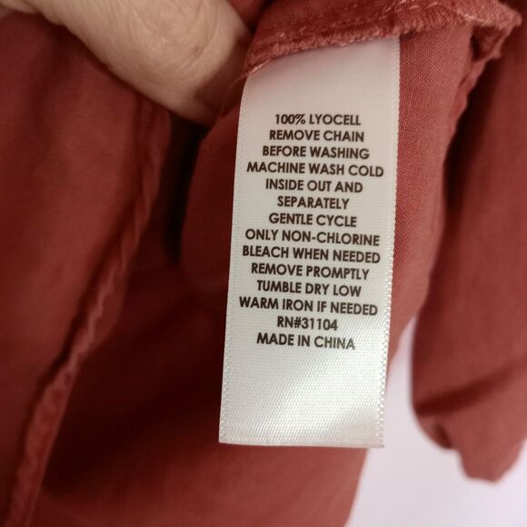 ⭐ ND New Directions Women's V Neck Oversized Peasant Lyocell Blouse Top Med - Picture 6 of 6